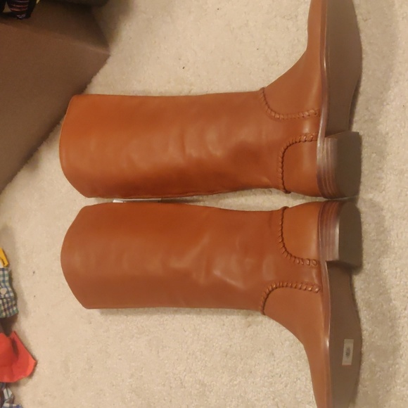 UGG Gracen Whipstitch M Brown Leather Knee High Tall Riding Boot Size 7 Women - Picture 7 of 14